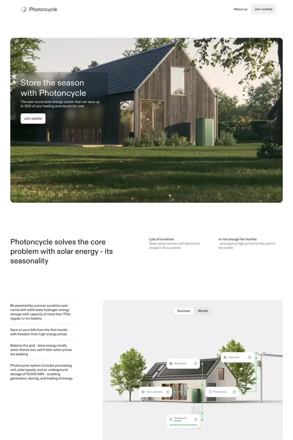 Store the season with Photoncycle - Landing design inspiration