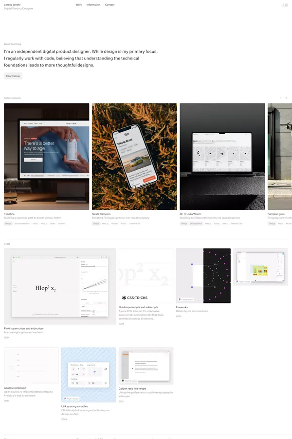 Lorenz Woehr — Digital Product Designer - Portfolio design inspiration