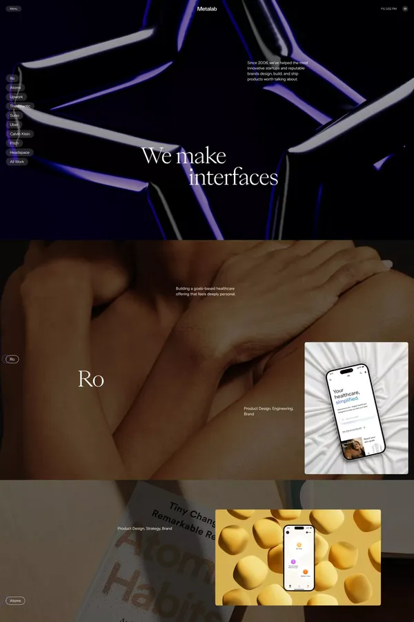 Metalab | We make interfaces - Portfolio design inspiration