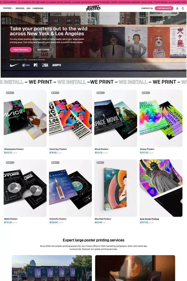 Street Posters | 🐅 NYC Large Poster Printing Service - Landing design inspiration