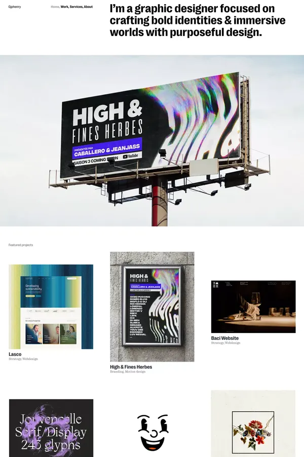 GJPhenry – Graphiste Freelance Multidisciplinaire — Guillaume Henry - Portfolio design inspiration