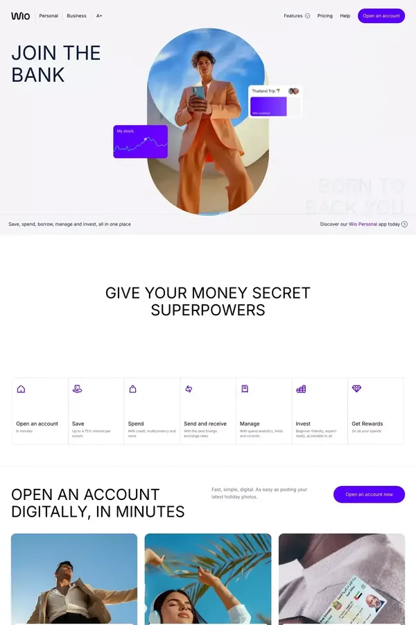 Wio | Personal - Landing design inspiration
