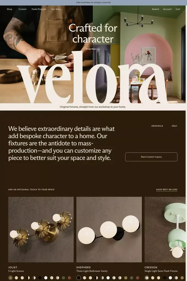 Modern Handmade Light Fixtures | Velora Home