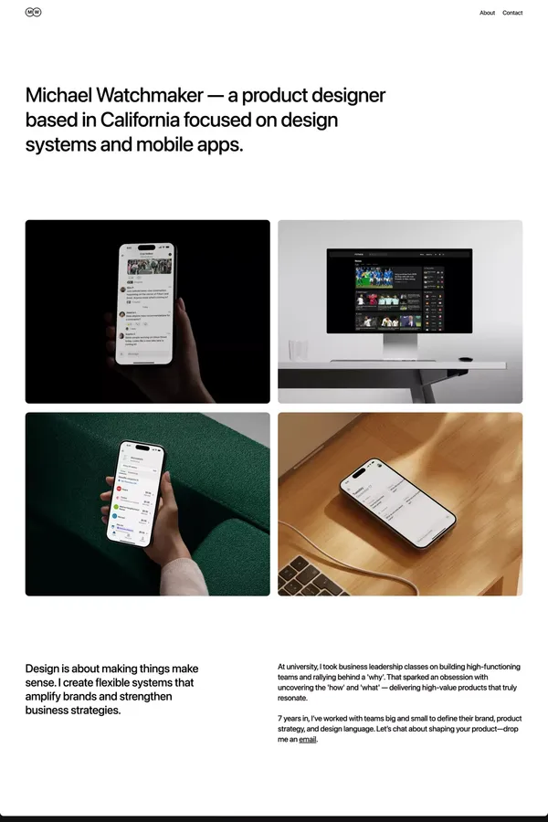 Michael Watchmaker - Portfolio design inspiration