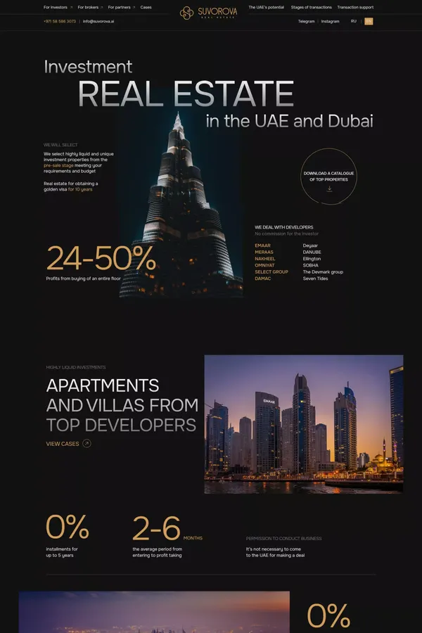 SUVOROVA – Dubai and UAE investment properties. Transaction support