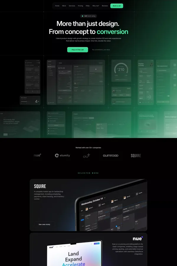 Robin Holesinsky | Product & Growth Designer - Landing design inspiration