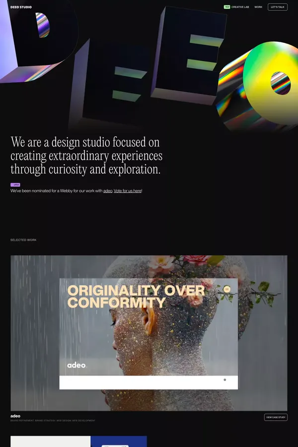 Deeo Studio - Brand, web, and digital experiences - Portfolio design inspiration