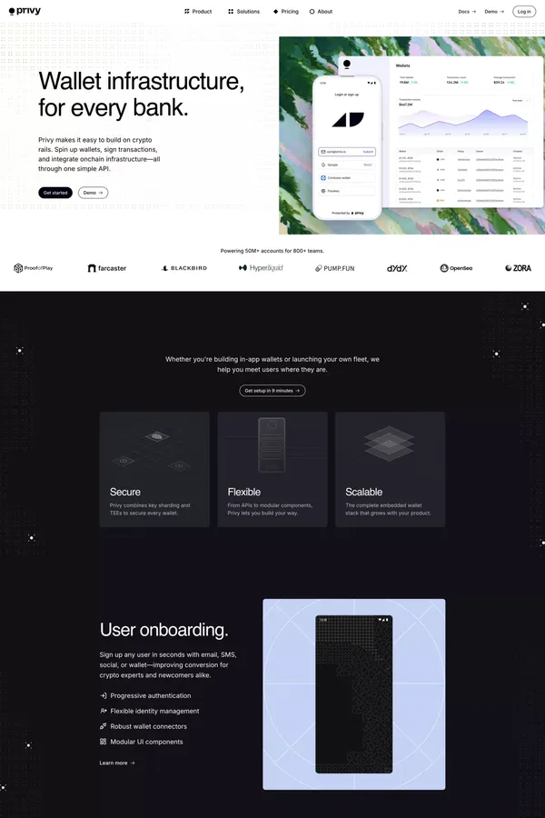 Privy - Wallet infrastructure, built for scale. - Landing design inspiration