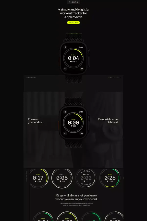 Tiempo - Landing design inspiration