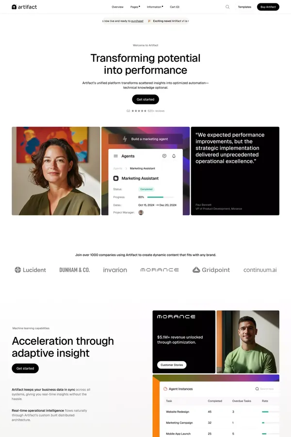 Artifact - Webflow E-Commerce Website Template