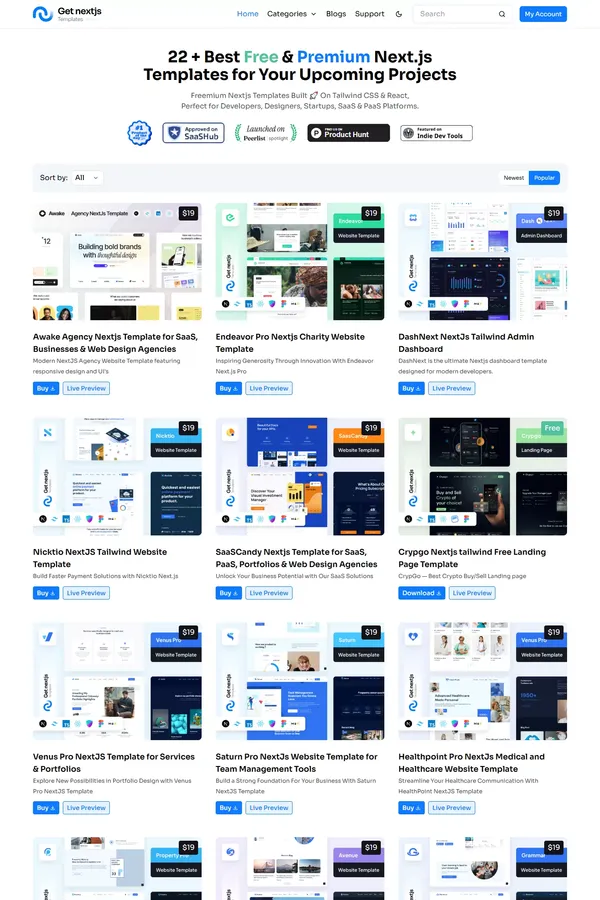 Free & Pro NextJs 15 Templates for Next-Gen Dev's