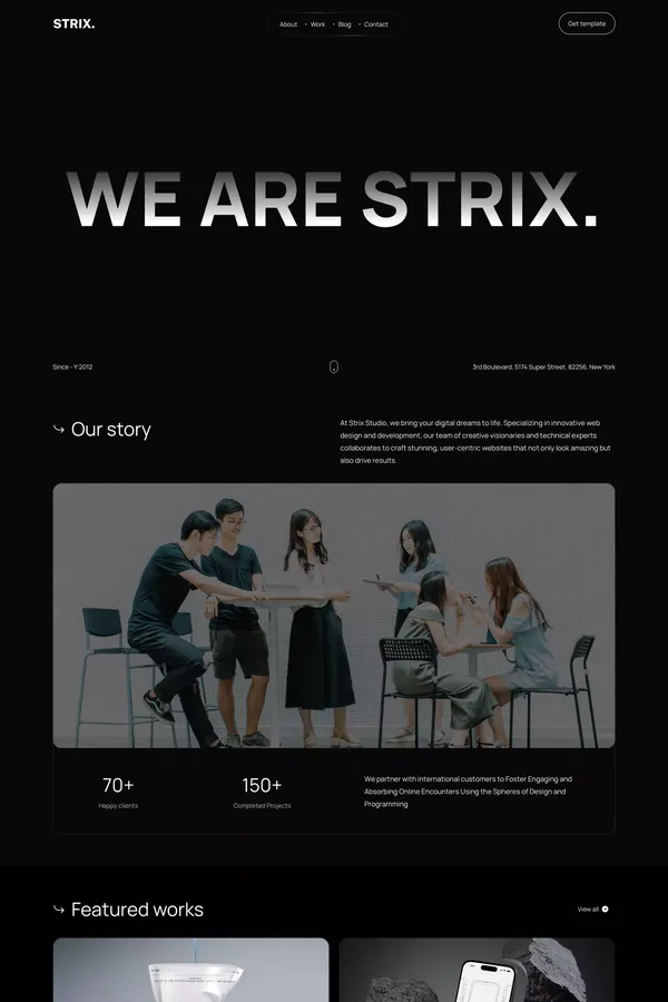 Strix â Creative Agency / Business Website - Portfolio design inspiration