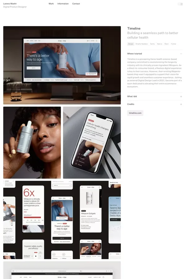 Timeline — Lorenz Woehr — Lorenz Woehr - Case Study design inspiration
