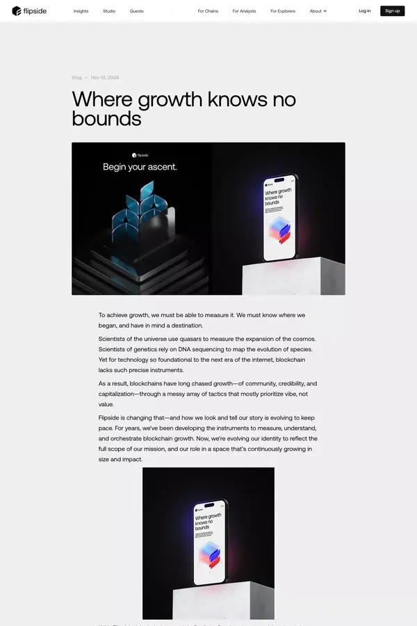 Where growth knows no bounds | Flipside Crypto - Blog Post design inspiration