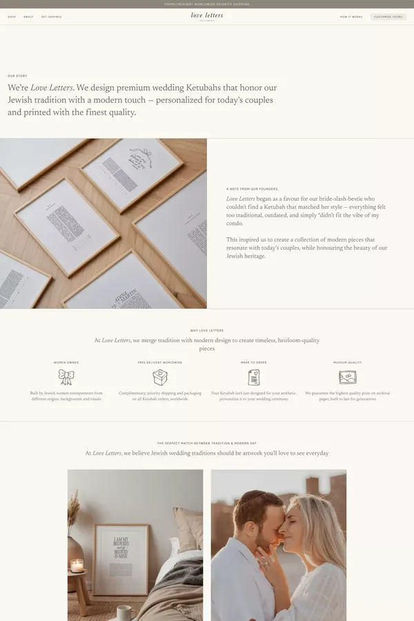 Love Letters Ketubahs â Modern, Premium Wedding Ketubahs - About Us  design inspiration
