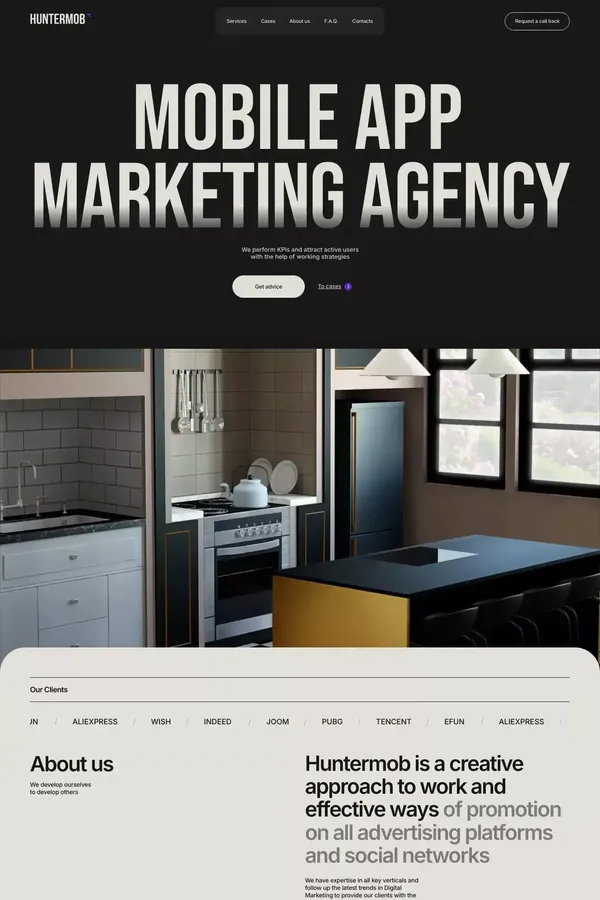 HunterMob — Mobile app marketing agency - About Us  design inspiration