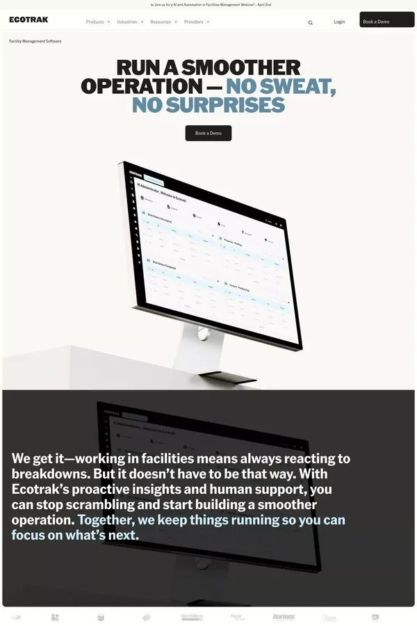 Ecotrak Facility Management Software - CMMS - Ecotrak Facility Management Software - CMMS - Landing design inspiration