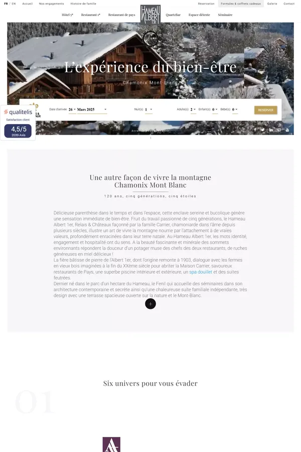 Hameau Albert 1er | Hôtel de luxe 5 étoiles à Chamonix Mont-Blanc