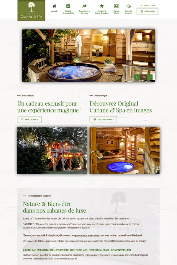Hébergement insolite dans les arbres - Cabane & Spa