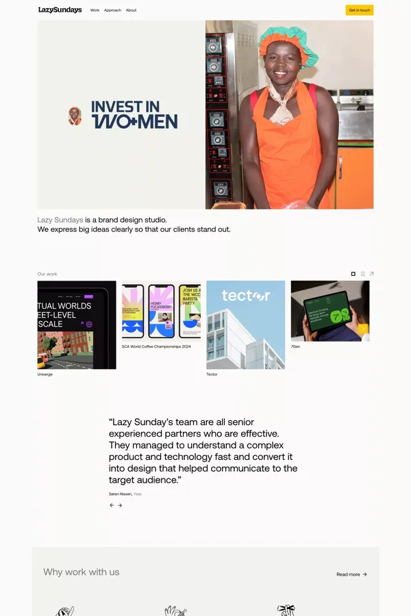Lazy Sundays - Portfolio design inspiration