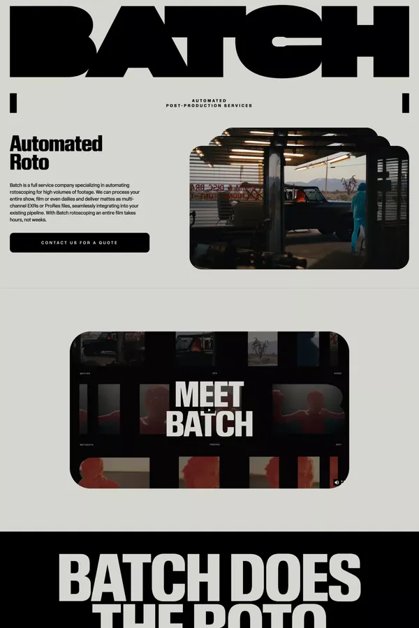 | BATCH | Automated Rotoscoping - Landing design inspiration