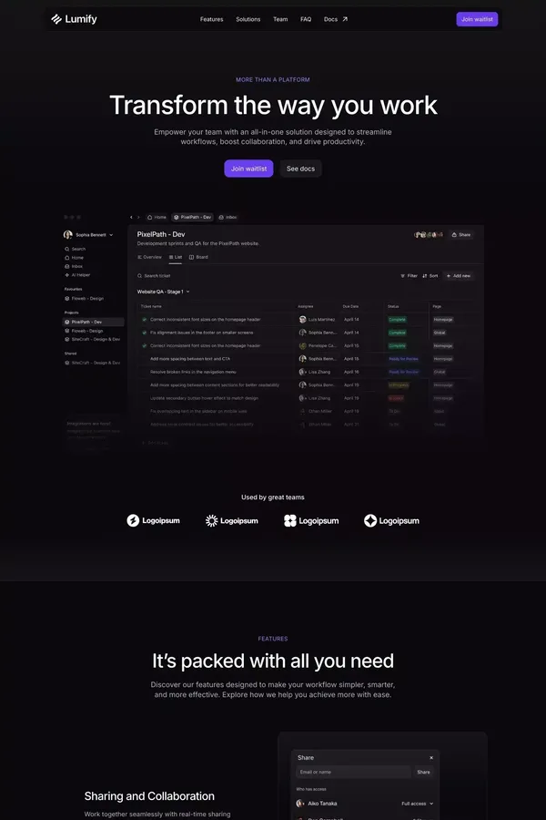 Lumify - Webflow HTML website template - Template design inspiration