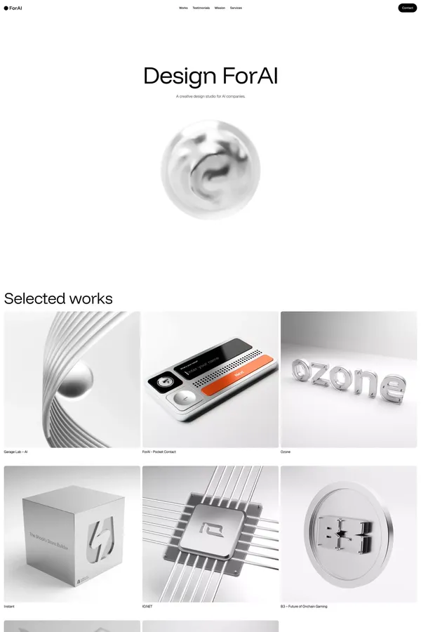 ForAI | AI-Focused Design Studio - Portfolio design inspiration