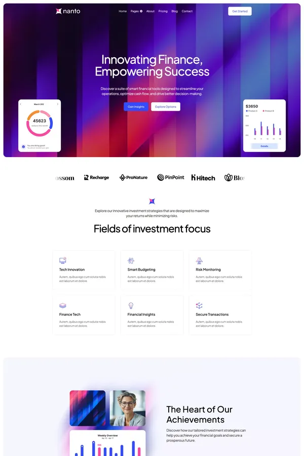 Nanto Website Page Template for Webflow