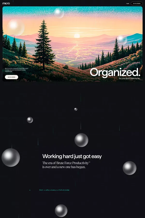 Micro - Landing design inspiration