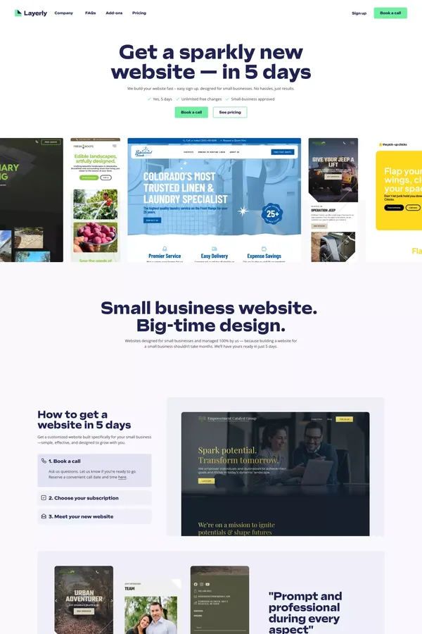 Get a sparkly new small business website in 5 days - Layerly
