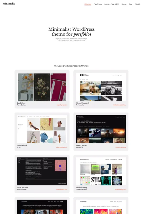 Minimalio - Minimalist WordPress theme - Template design inspiration