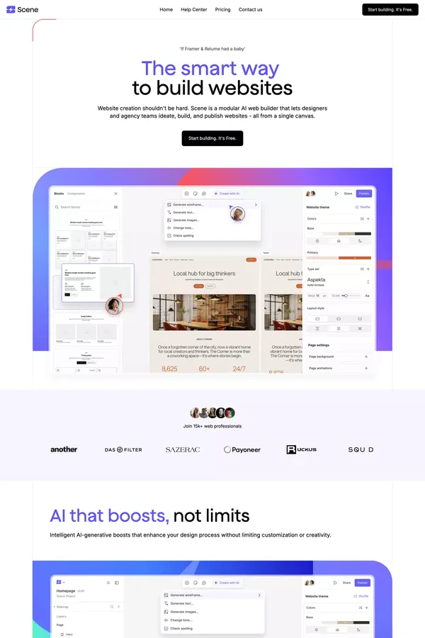 The smart way  to build websites - Landing design inspiration