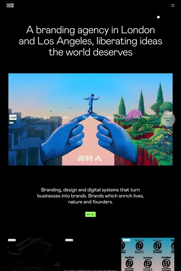 Branding Agency London & Los Angeles | How&How - Portfolio design inspiration