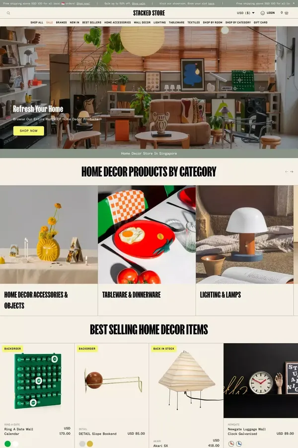 Shop Online For Trendy Home Decor Items | The Stacked Store - Ecommerce design inspiration