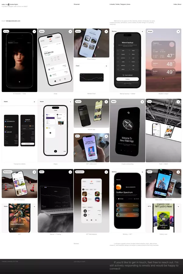Andrei Rybin - Portfolio design inspiration