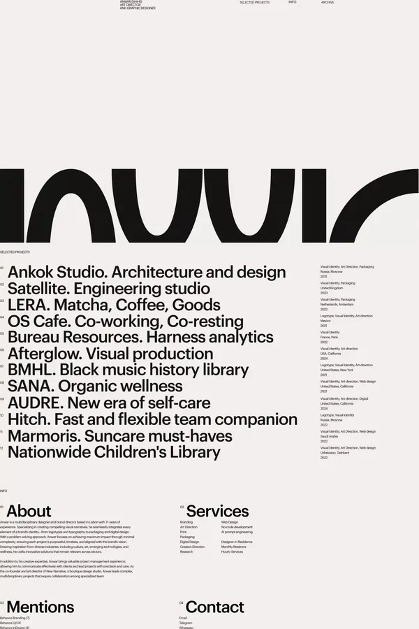 NWR - Portfolio design inspiration