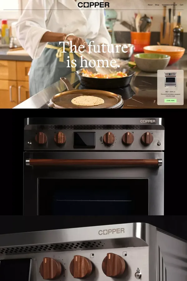 Copper - Battery-Equipped Appliances - Landing design inspiration