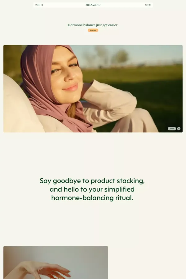 Milamend | Hormone Care Made Simple - Landing design inspiration
