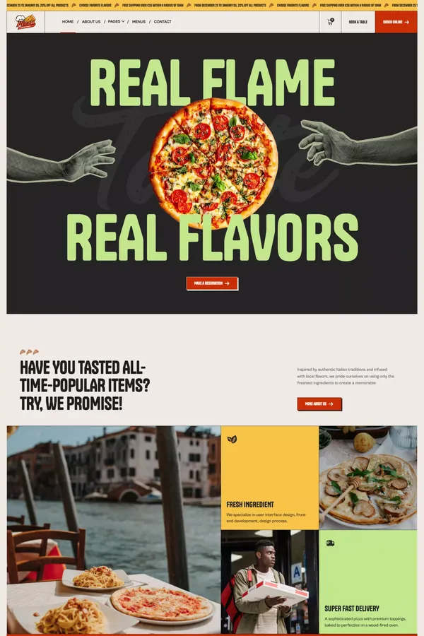 Pizza FZ - Pizza Restaurant Webflow Template | Flowzai