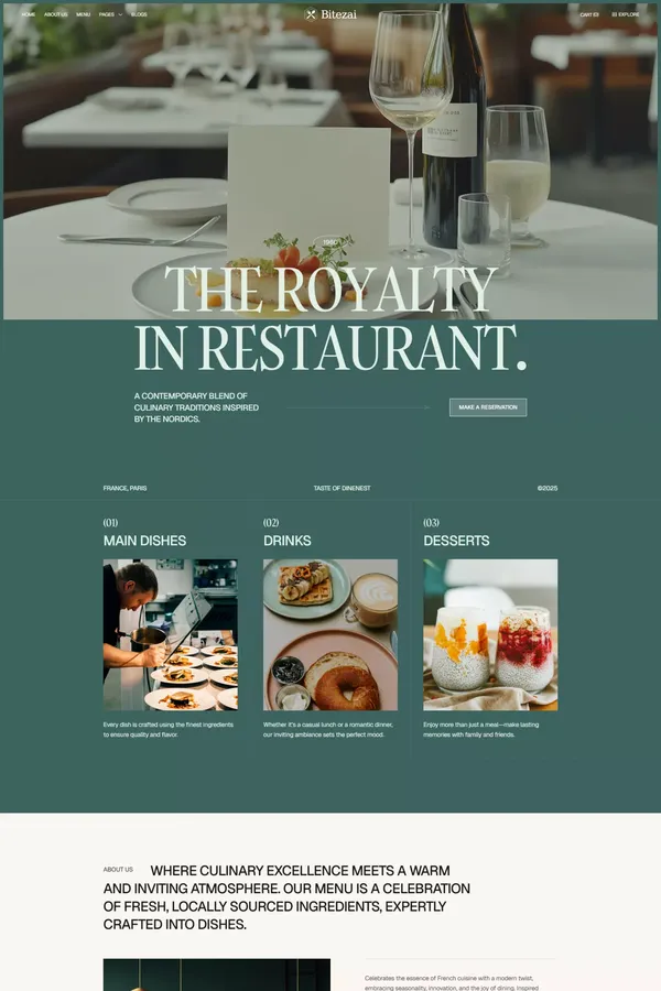 Bitezai - Restaurant & Cafe Webflow Template | Flowzai