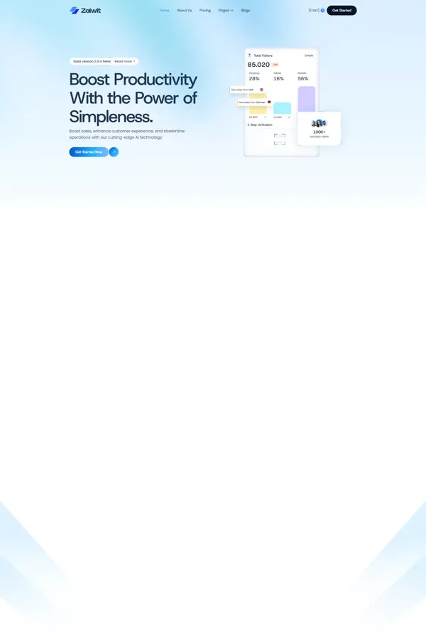 Zaiwit - SaaS & Startup Webflow Template | Flowzai