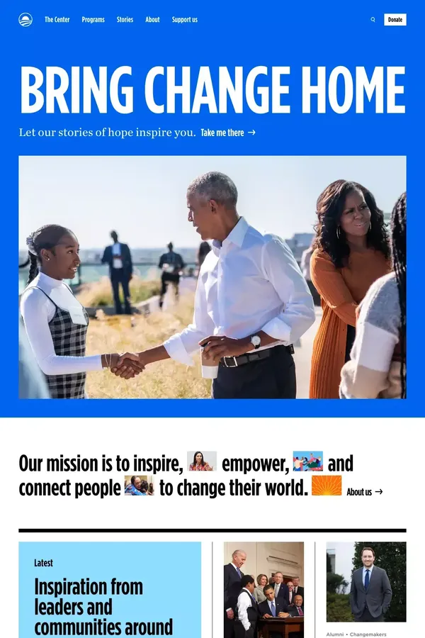 Welcome to the Obama Foundation - Blog design inspiration