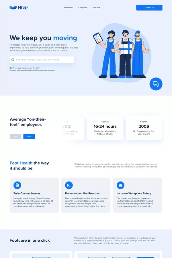 Hike - Landing design inspiration