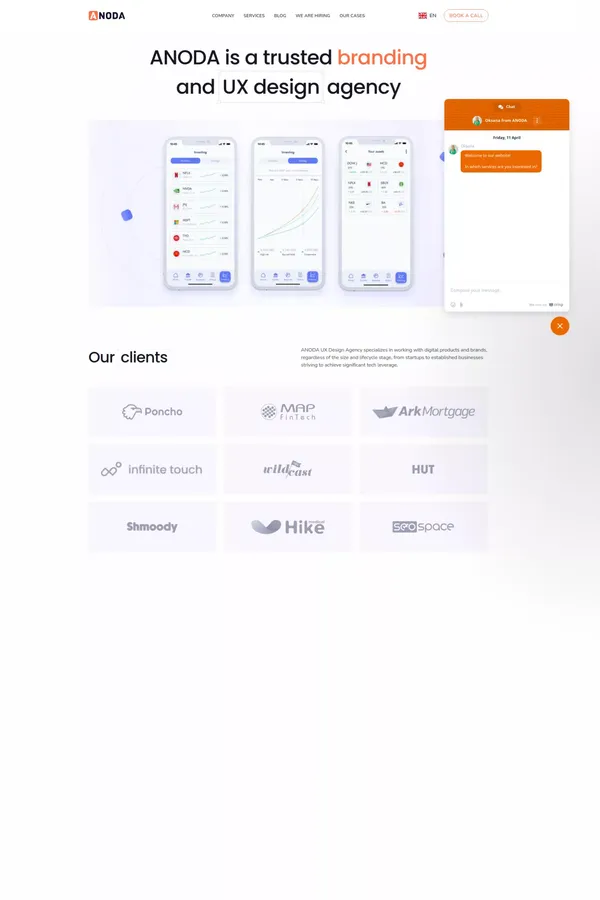 ANODA | UX UI Design Agency For SaaS & Fintech & AI - Landing design inspiration