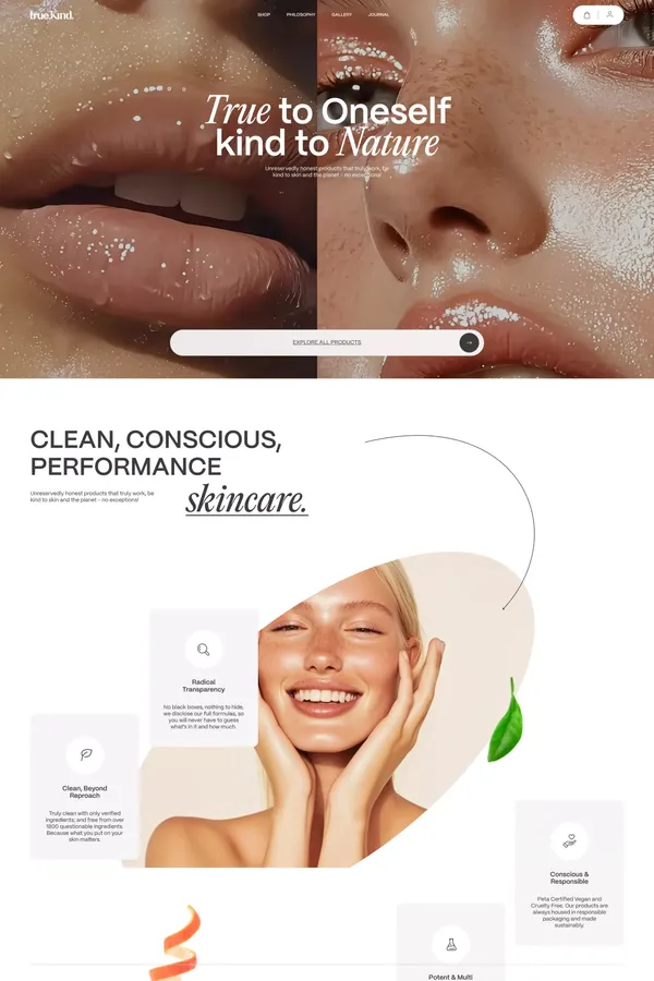 TrueKind - Ecommerce design inspiration