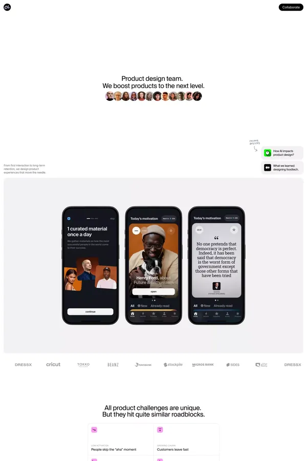 Other Land - Product Design team - Landing design inspiration