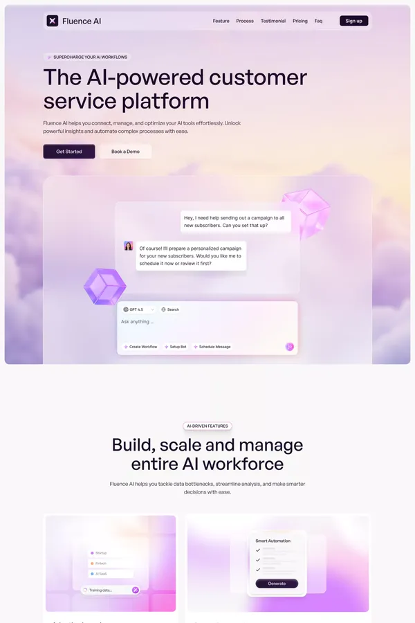 Fluence AI - SaaS & AI Startup Template - Template design inspiration
