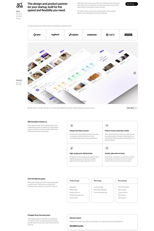 Artone Studio â The Design Partner for your Startup. - Portfolio design inspiration