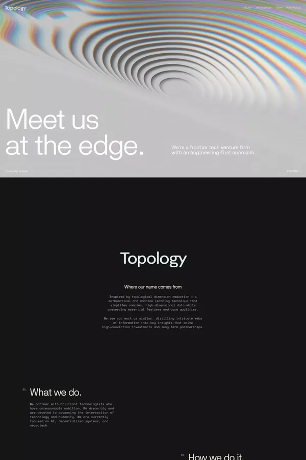 Topology - Portfolio design inspiration