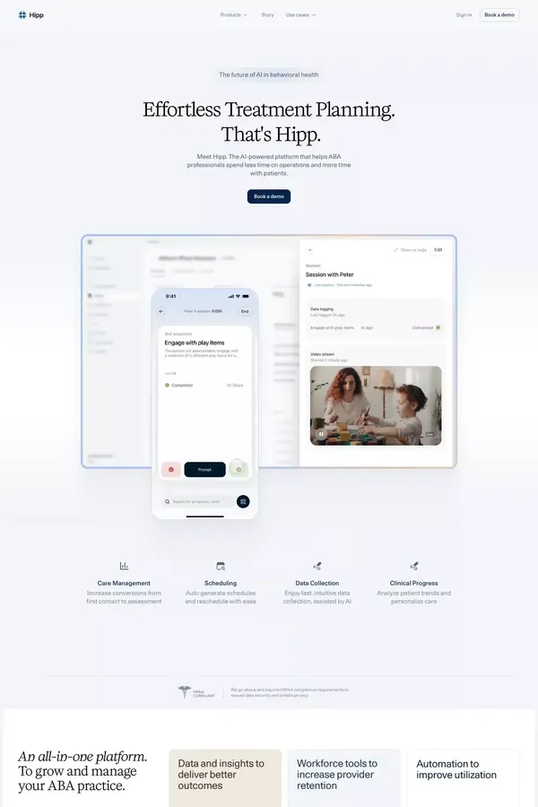 Clinical Notes in Seconds. That’s Hipp | Hipp Health - Landing design inspiration